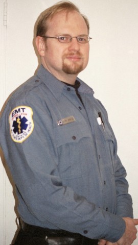Mark Wintle in Minute Men EMT uniform